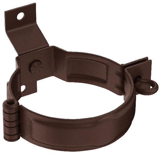 Водосток Aquasistem, Система 150/100 - Декоративный хомут трубы под дерево с комплектом крепления RAL 8017 Коричневый matt купить в Александрове