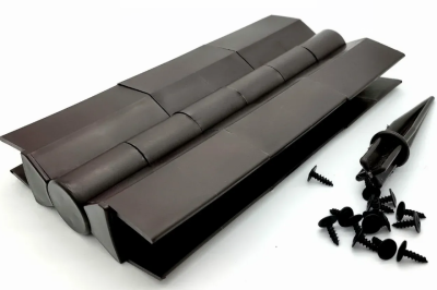 Угловой (стыковочный) шарнир для грядкок ДПК 225мм коричневый