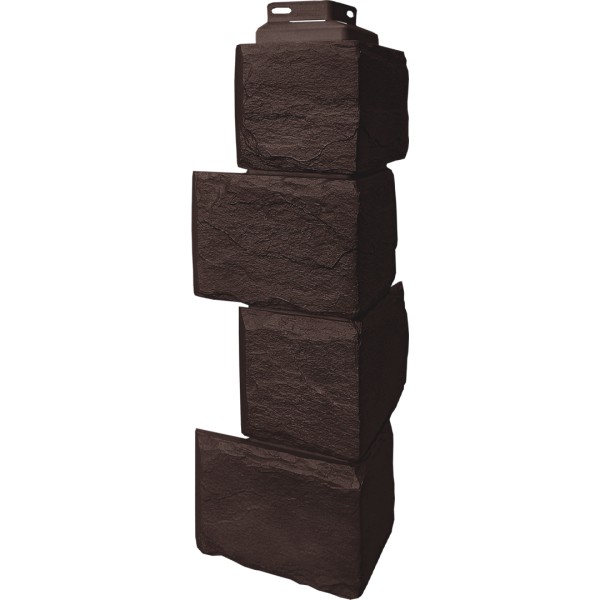 Цокольный сайдинг FineBer – Серия “Камень природный”, Угол наружный Коричневый купить в Александрове