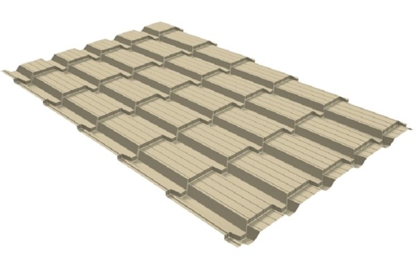 Металлочерепица GL квадро профи 0,45 PE RAL 1015 светлая слоновая кость купить в Александрове