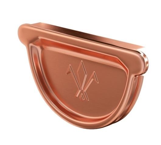 Водосток Aquasistem, система 125x90 - Заглушка желоба универсальная медная d125мм купить в Александрове