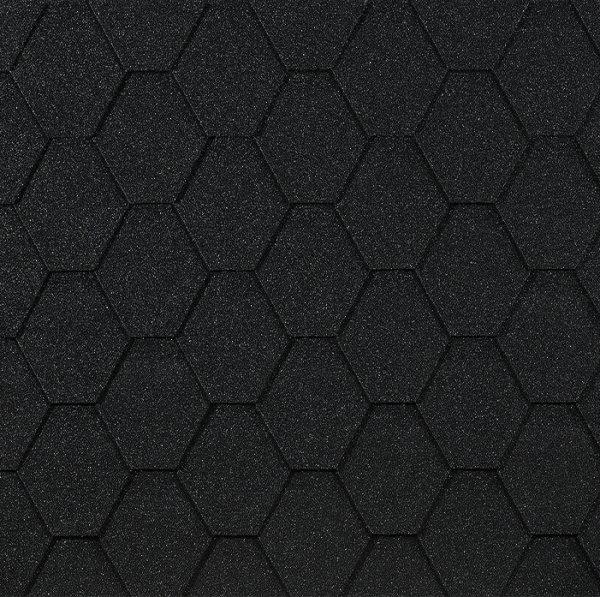 Гибкая черепица EURASIA Docke, Коллекция ШЕСТИГРАННИК Чёрный купить в Александрове