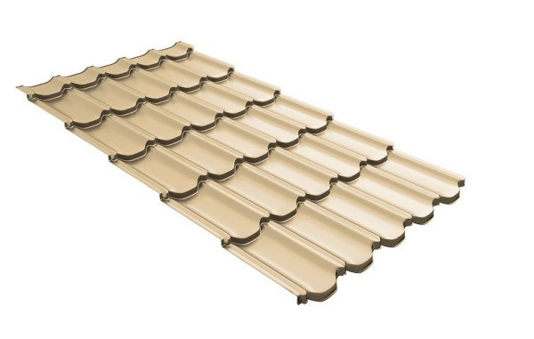 Металлочерепица квинта плюс с 3D резом 0,45 PE RAL 1014 слоновая кость купить в Александрове