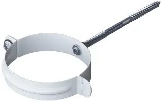 Водосток Альта-Профиль Метал – Хомут трубы металлический (белый) купить в Александрове