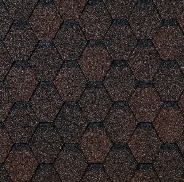 Гибкая черепица EURASIA Docke, Коллекция ШЕСТИГРАННИК Коричневый купить в Александрове