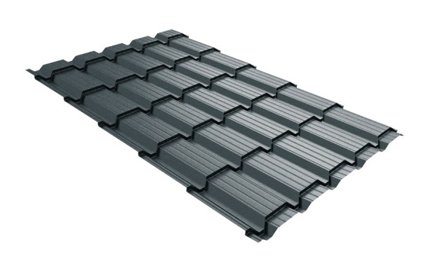 Металлочерепица GL квадро профи 0,45 Drap RAL 7016 антрацитово-серый купить в Александрове