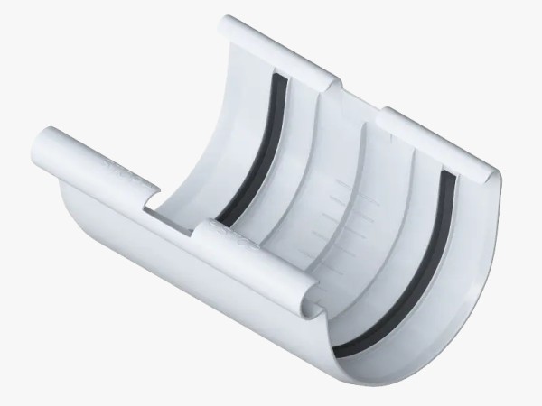 Водосток Альта-Профиль ПВХ – Соединитель желоба (белый) купить в Александрове