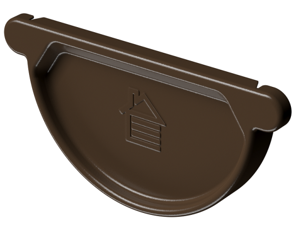 Заглушка желоба D125 Döcke STAL PREMIUM Каштан, (RAL 8017) купить в Александрове