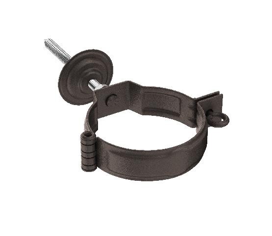 Водосток Aquasistem, Система 150/100 - Декоративный хомут трубы под метиз с комплектом крепления RR 32 Тёмно-коричневый matt купить в Александрове