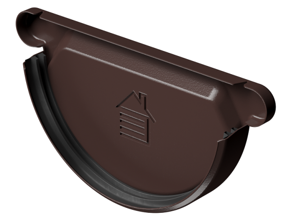 Заглушка желоба D125 Döcke STAL PREMIUM Шоколад, (RAL 8019) купить в Александрове