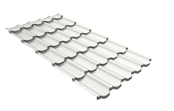 Металлочерепица квинта плюс с 3D резом 0,45 PE RAL 9003 сигнальный белый купить в Александрове
