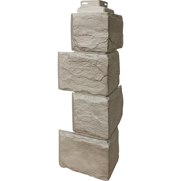 Цокольный сайдинг FineBer – Серия “Камень природный”, Угол наружный Песочный купить в Александрове