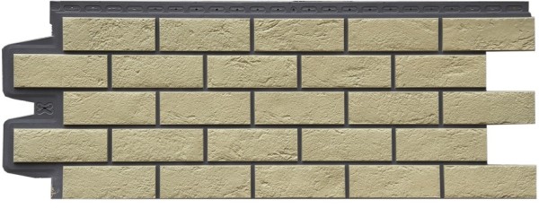 Фасадная панель Grand Line Состаренный кирпич Элит ваниль, ШОВ темно-бежевый купить в Александрове