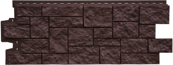 Фасадная панель Grand Line Дикий камень Стандарт Шоколадный (коричневый) купить в Александрове