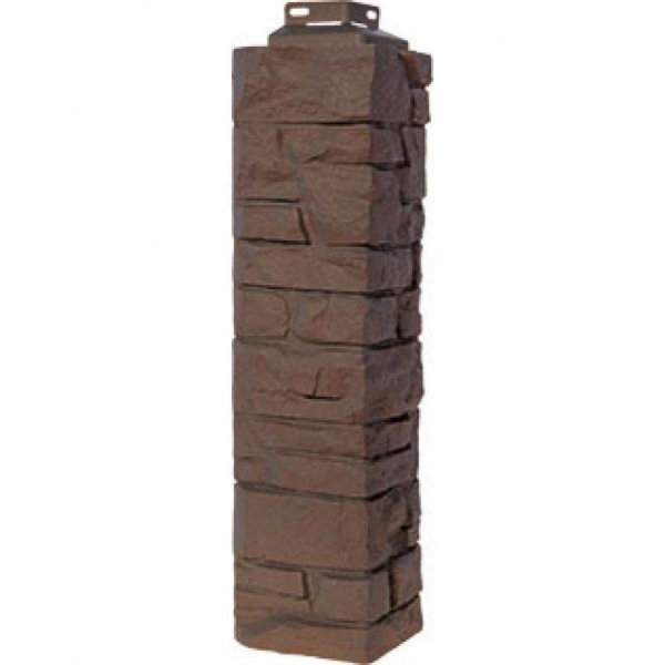 Цокольный сайдинг FineBer – Серия “Скала”, Угол наружный Желто-коричневый купить в Александрове