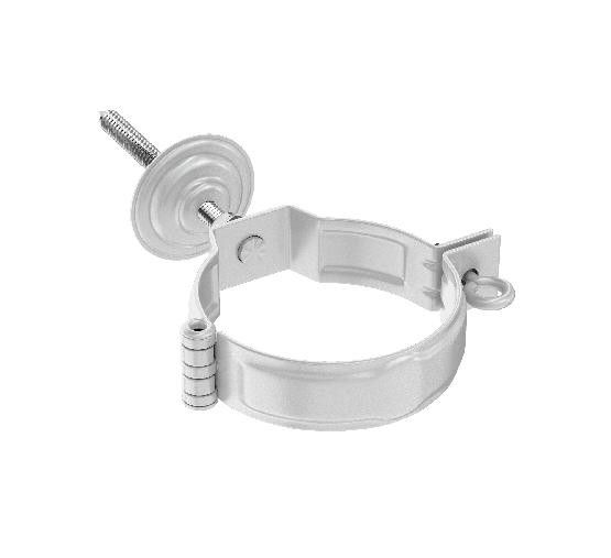 Водосток Aquasistem, система 125x90 - Комплект крепления трубы RR 20 Мраморно-белый купить в Александрове