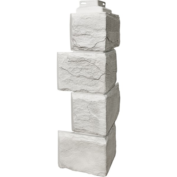 Цокольный сайдинг FineBer – Серия “Камень природный”, Угол наружный Жемчужный купить в Александрове