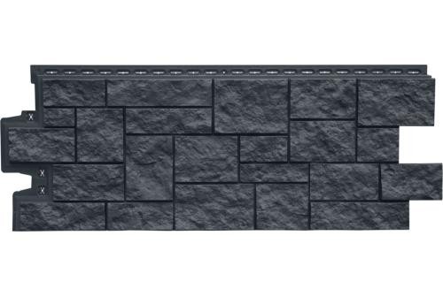 Фасадная панель Grand Line Дикий камень Стандарт графит купить в Александрове