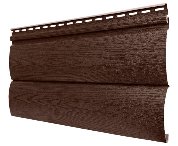 Виниловый сайдинг tecos, серия lux - оцилиндрованный брус двойной, - итальяский орех купить в Александрове