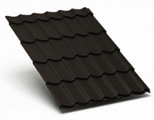Металлочерепица Металл Профиль матовый полиэстр Valori 0,5 сталь RR 32 темно-коричневый купить в Александрове