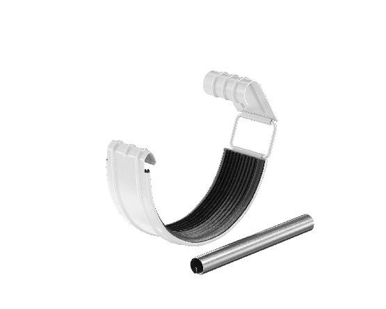 Водосток Aquasistem, система 125x90 - Соединитель желоба с резиновым уплотнителем RR 20 Мраморно-белый купить в Александрове