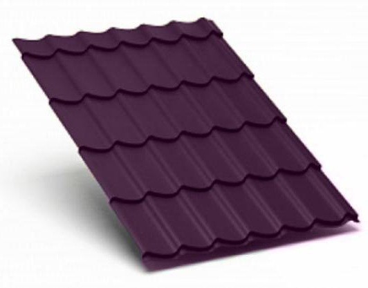 Металлочерепица Металл Профиль матовый полиэстр Valori 0,5 сталь RR 779 баклажан купить в Александрове