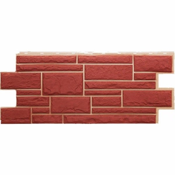 Фасадная панель Техоснастка, Камень Дикий, Красный купить в Александрове