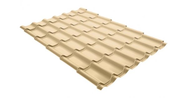 Металлочерепица модерн 0,45 PE RAL 1014 слоновая кость купить в Александрове