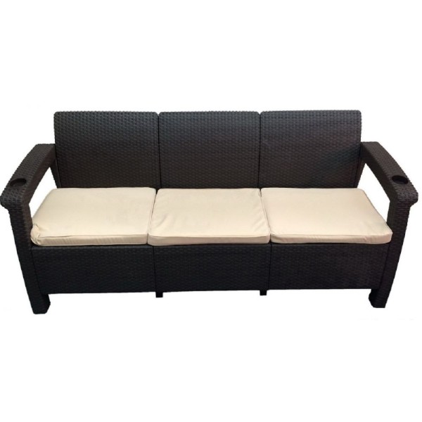 Трёхместный диван  Yalta Sofa 3 Seat венге купить в Александрове