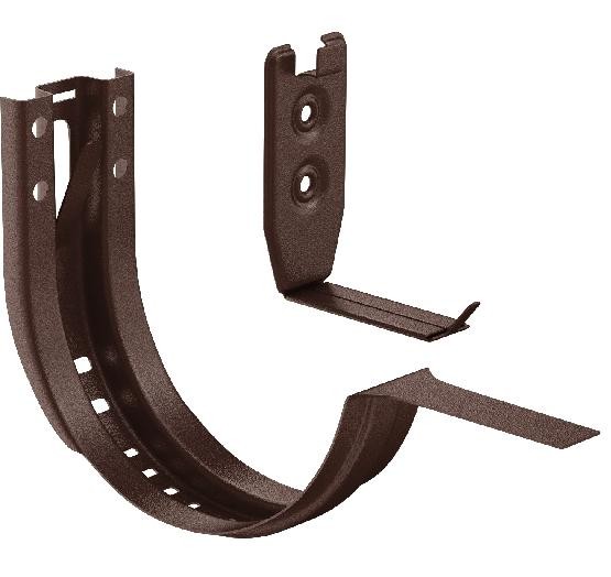 Водосток Aquasistem, Система 125x90 - Крюк крепления желоба короткий регулируемый RAL 8017 Коричневый matt купить в Александрове