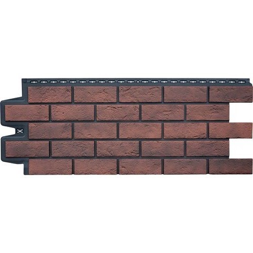 Фасадная панель Grand Line Состаренный кирпич Элит кофе (жжёный), ШОВ черный купить в Александрове