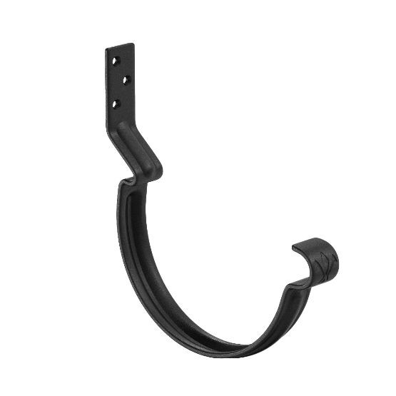 Водосток Aquasistem, система 125x90 - Крюк крепления желоба короткий RAL 9005 Чёрный купить в Александрове