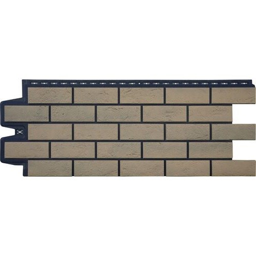 Фасадная панель Grand Line Состаренный кирпич Элит солома, ШОВ черный купить в Александрове