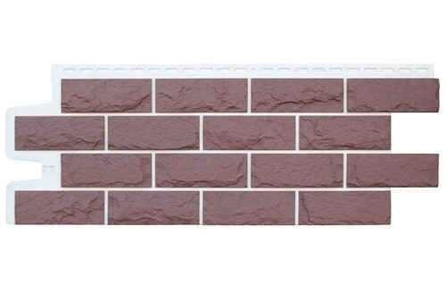 Фасадные панели Grand Line Колотый Камень Каштан, Шов белый купить в Александрове