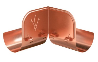 Водосток Aquasistem, система 125x90 - Ограничитель перелива угловой Медь