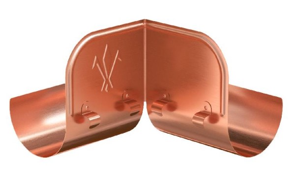 Водосток Aquasistem, система 125x90 - Ограничитель перелива угловой Медь купить в Александрове