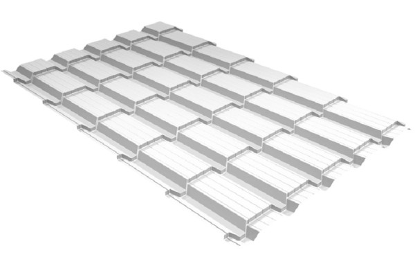 Металлочерепица GL квадро профи 0,5 Satin RAL 9003 сигнальный белый купить в Александрове