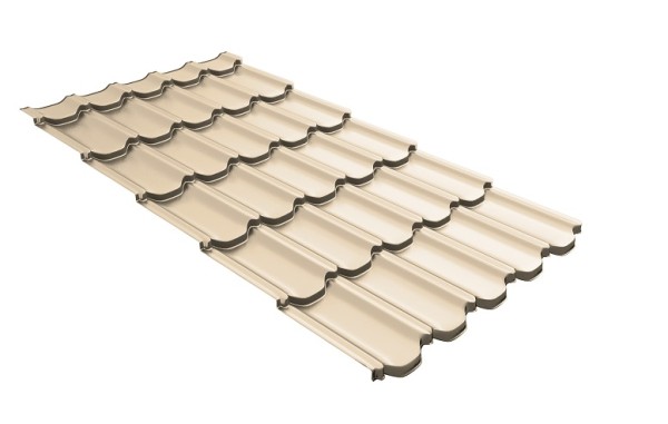 Металлочерепица квинта плюс с 3D резом 0,5 Satin RAL 1015 светлая слоновая кость купить в Александрове