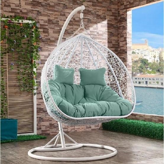 Кресло Подвесное из искусственного ротанга AFM-109A White/Green купить в Александрове