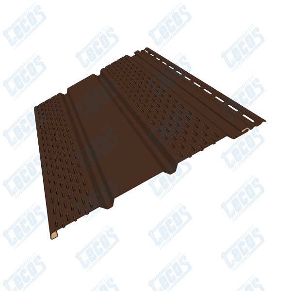 Софит к сайдингу ПЕРФОРАЦИЯ ПО БОКАМ TECOS ТЁМНЫЙ-КАШТАН купить в Александрове