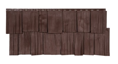 Фасадная панель T-Сайдинг- Щепа Дуб ЭКО-1 Браун