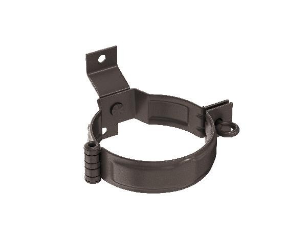 Водосток Aquasistem, система 125x90 - Декоративный хомут трубы под дерево с комплектом крепления RR 32 Тёмно-Коричнневый купить в Александрове