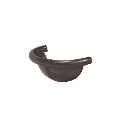 Водосток Aquasistem, система 125x90 - Заглушка желоба полукруглая RR 32 Тёмно-Коричневый