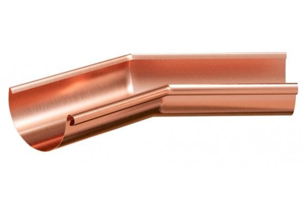 Водосток Aquasistem, система 150/100 - Угол желоба внутренний медный 135° купить в Александрове